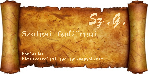 Szolgai Györgyi névjegykártya